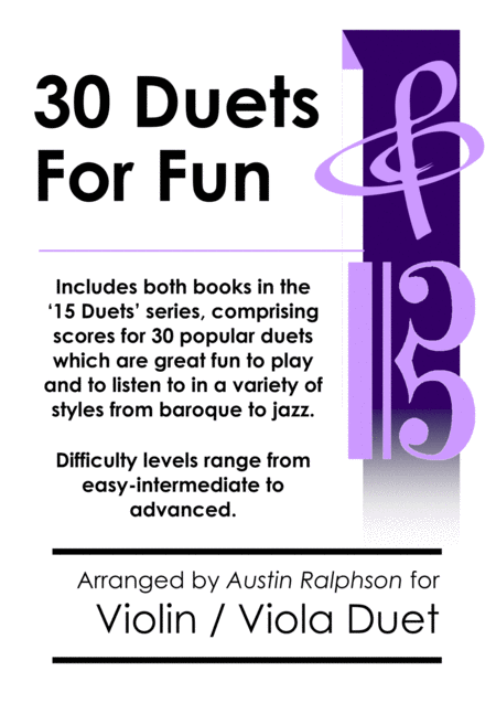Free Sheet Music Complete Book Of 30 Violin And Viola Duets For Fun Popular Classics Volumes 1 And 2 Various Levels