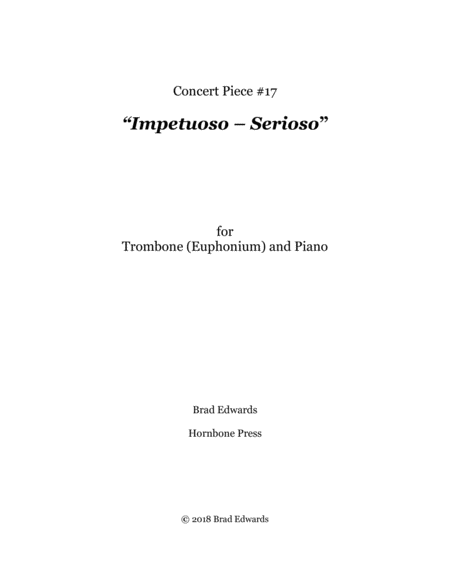 Concert Piece 17 Impetuoso Serioso Sheet Music