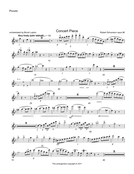 Concert Piece For 4 Instruments And Orchestra Robert Schumann Sheet Music