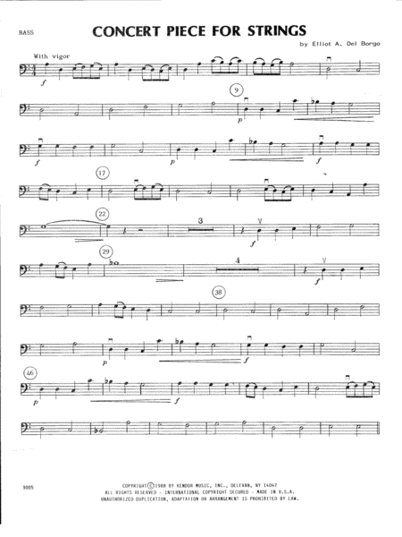 Free Sheet Music Concert Piece For Strings Bass