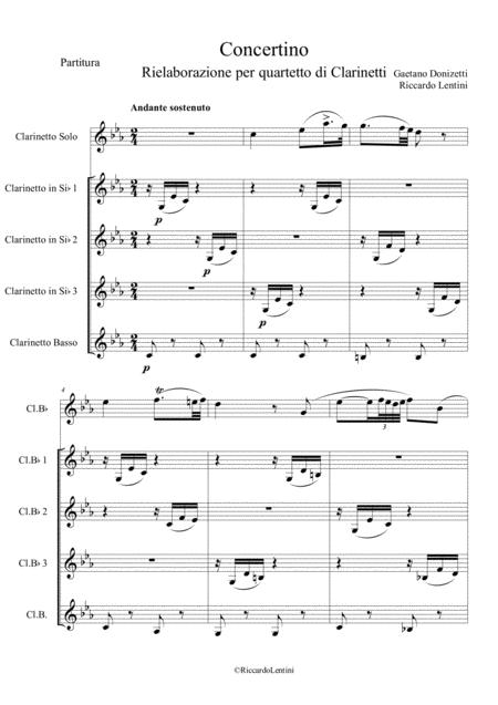 Free Sheet Music Concertino Donizetti Clarinetto