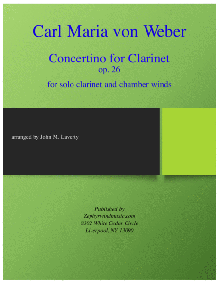 Free Sheet Music Concertino For Clarinet Op 26