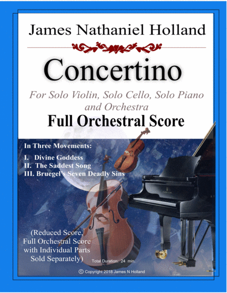 Free Sheet Music Concertino For Solo Violin Solo Cello Solo Piano And Orchestra Full Orchestral Score Only