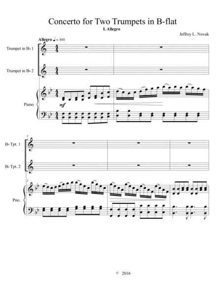 Free Sheet Music Concerto For 2 Trumpets