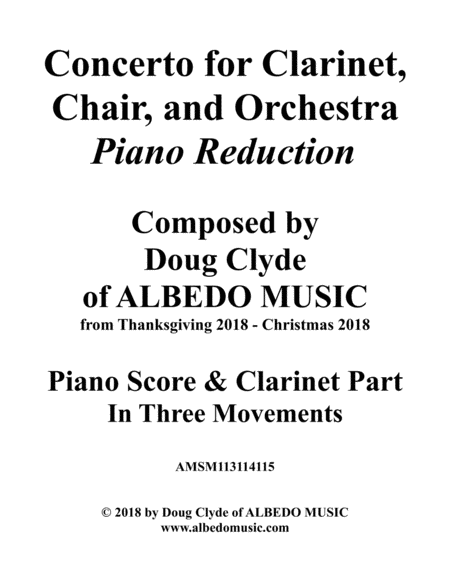 Concerto For Clarinet Chair And Orchestra Piano Reduction All Three Movements Sheet Music