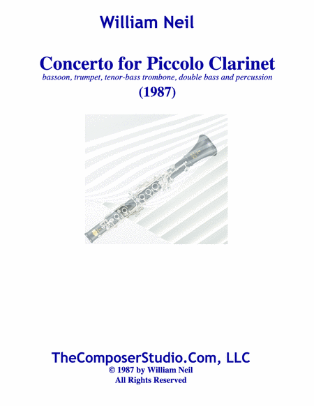 Free Sheet Music Concerto For Piccolo Clarinet Bassoon Trumpet Tenor Bass Trombone Double Bass Percussion 1987