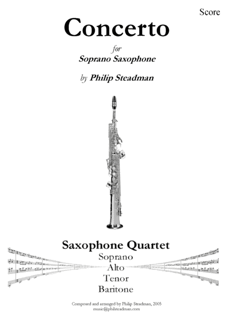 Concerto For Soprano Saxophone Sax Quartet Sheet Music