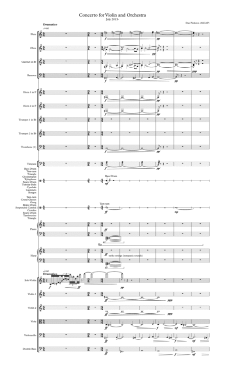 Concerto For Violin And Orchestra Sheet Music