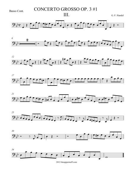 Free Sheet Music Concerto Grosso Op 3 1 Movement 3