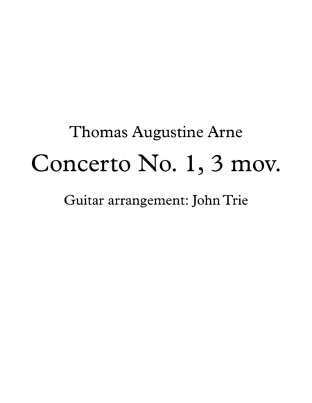 Concerto No 1 3 Mov Tab Sheet Music