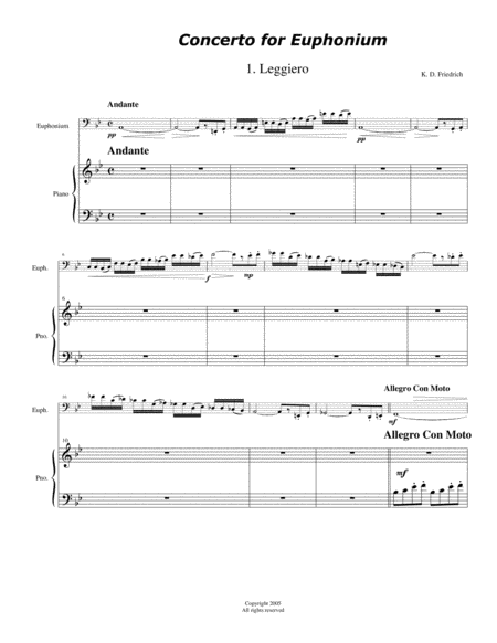 Free Sheet Music Concerto No 1 For Euphonium