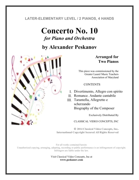 Concerto No 10 Italian Concerto For Piano And Orchestra Sheet Music