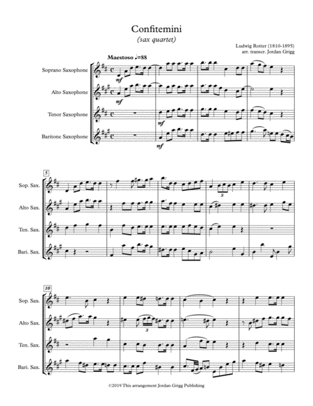 Confitemini Sax Quartet Sheet Music