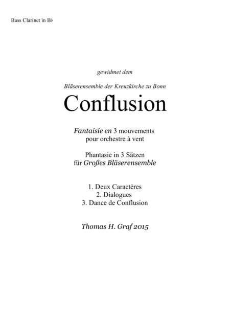 Conflusion Suite Wind Ensemble Bass Clarinet Sheet Music