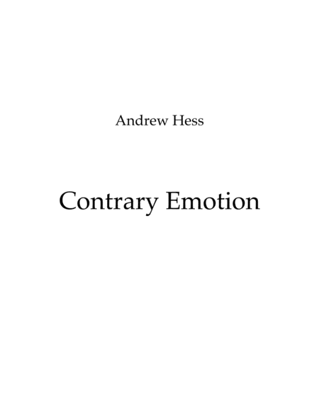 Free Sheet Music Contrary Emotion