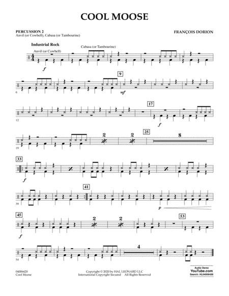 Free Sheet Music Cool Moose Percussion 2