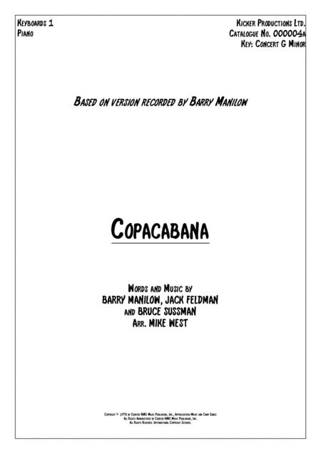 Free Sheet Music Copacabana At The Copa Keyboards