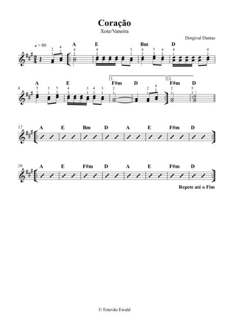 Free Sheet Music Corao Dorgival Dantas Partitura Para Acordeon Sheet Music For Accordion