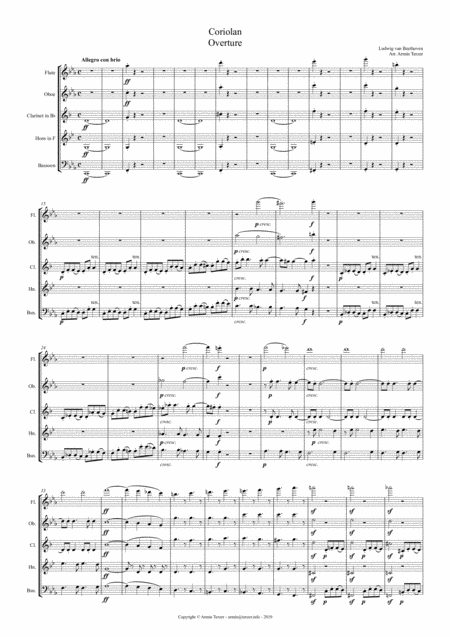 Coriolan Overture Sheet Music