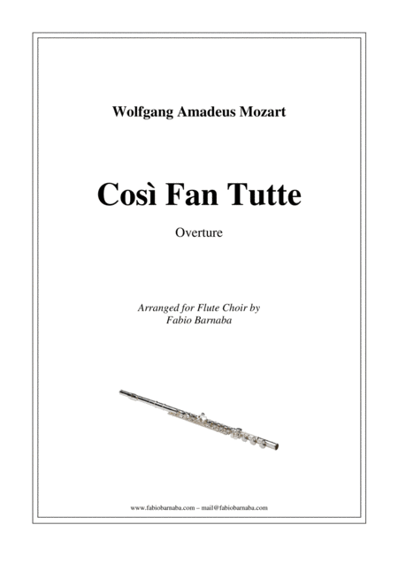 Free Sheet Music Cos Fan Tutte By Mozart Overture For Flute Choir