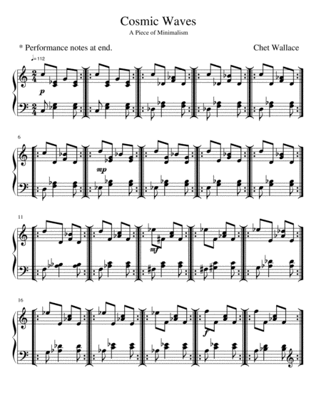 Free Sheet Music Cosmic Waves