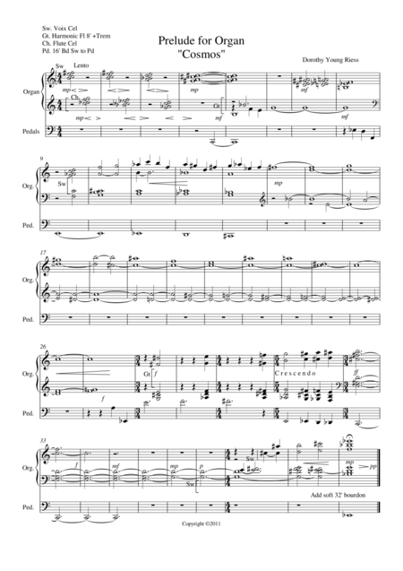 Free Sheet Music Cosmos Prelude For Organ