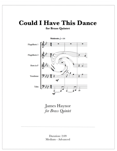 Could I Have This Dance For Brass Quintet Sheet Music