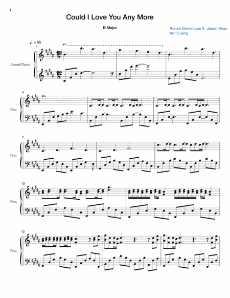 Could I Love You Any More B Major Sheet Music