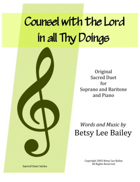 Free Sheet Music Counsel With The Lord In All Thy Doing Sacred Duet For Soprano And Baritone With Piano Accompaniment