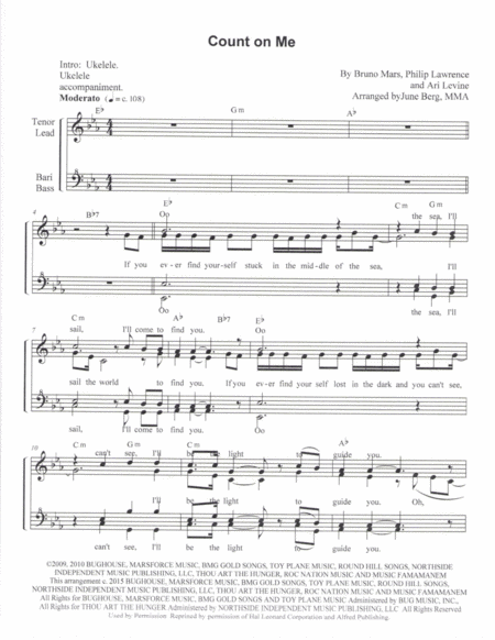 Free Sheet Music Count On Me For Womens Chorus