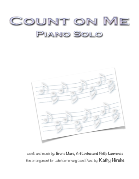 Count On Me Piano Solo Sheet Music