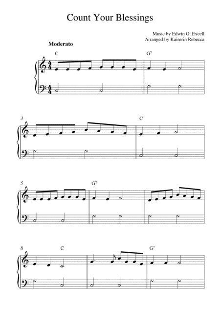 Count Your Blessings Easy Piano Solo With Chords Sheet Music