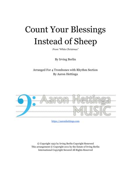 Free Sheet Music Count Your Blessings Instead Of Sheep Head Chart For Trombone Quartet And Rhythm Section