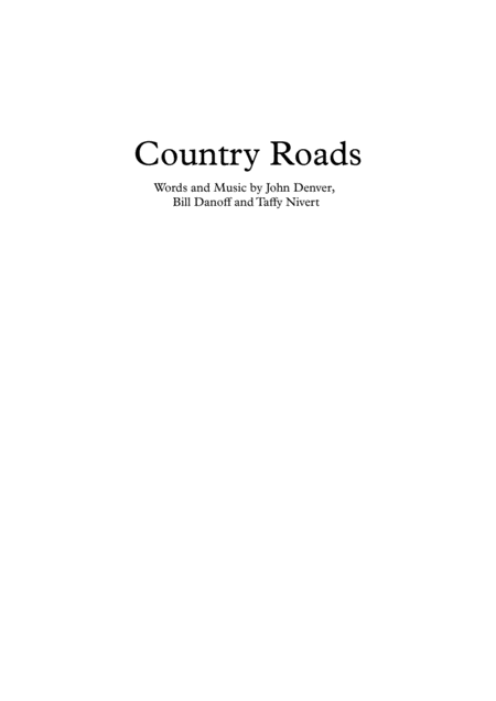 Free Sheet Music Country Roads