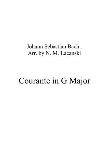 Courante In G Major Sheet Music