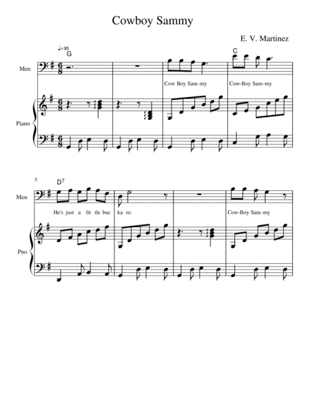 Free Sheet Music Cowboy Sammy