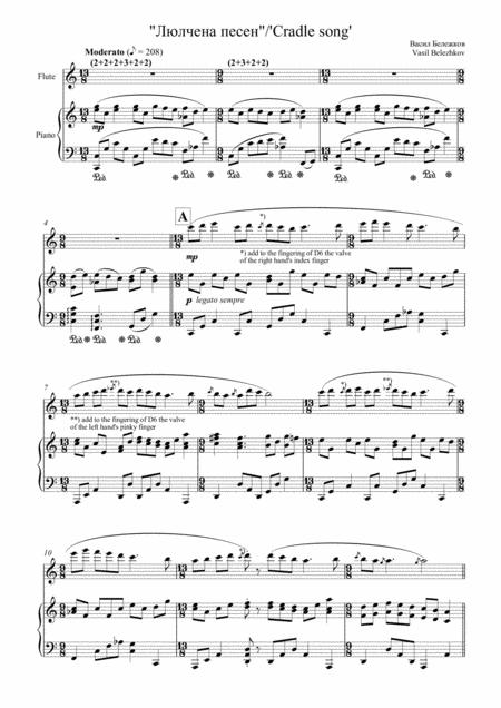 Cradle Song For Flute And Piano Sheet Music