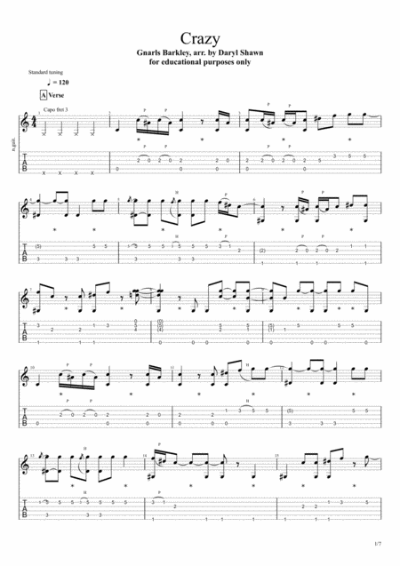 Crazy For Solo Fingerstyle Guitar Sheet Music