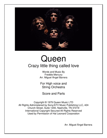 Crazy Little Thing Called Love Queen High Voice String Orchestra Sheet Music