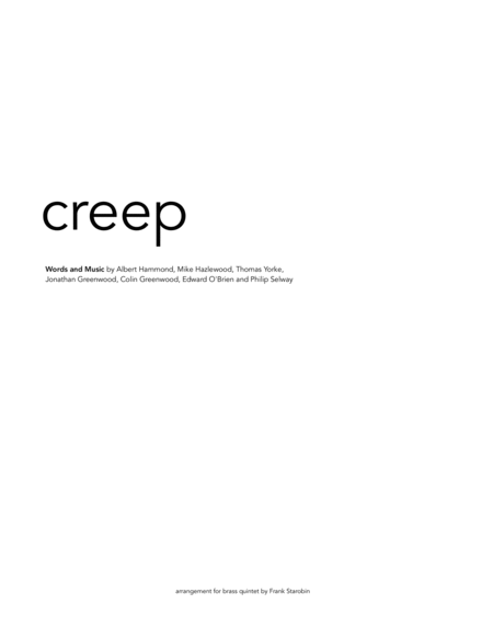 Creep For Brass Quintet Sheet Music