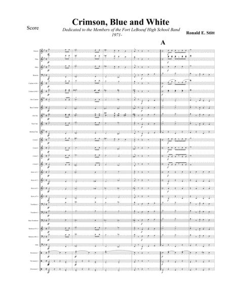 Free Sheet Music Crimson Blue And White