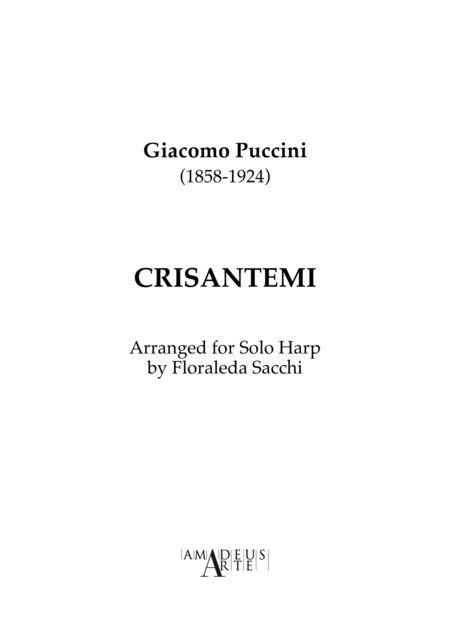 Free Sheet Music Crisantemi For Piano Or Harp