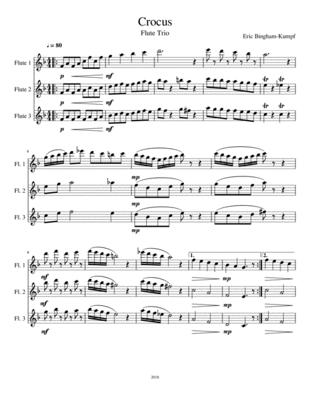 Crocus Flute Trio Sheet Music