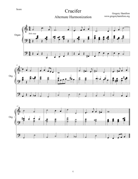 Free Sheet Music Crucifer Lift High The Cross Alternate Harmonization