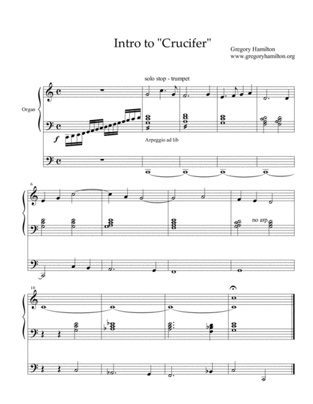 Crucifer Lift High The Cross Introduction Sheet Music