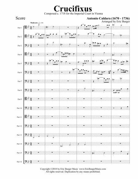 Free Sheet Music Crucifixus For Trombone Or Low Brass Sedectet 16