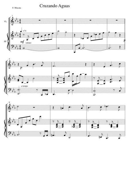 Free Sheet Music Cruzando Aguas Piano And Violin