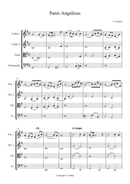 Free Sheet Music Csar Franck Panis Angelicus