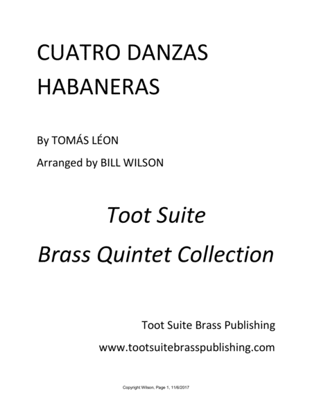 Free Sheet Music Cuatro Danzas Habaneras