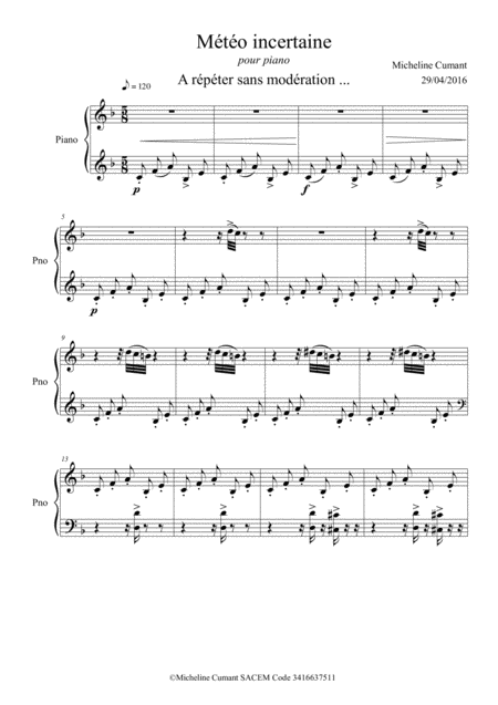 Free Sheet Music Cumant Micheline Mto Incertaine